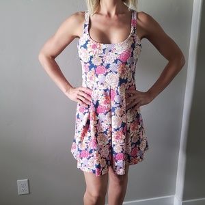 Minkpink floral square scoop neck dress